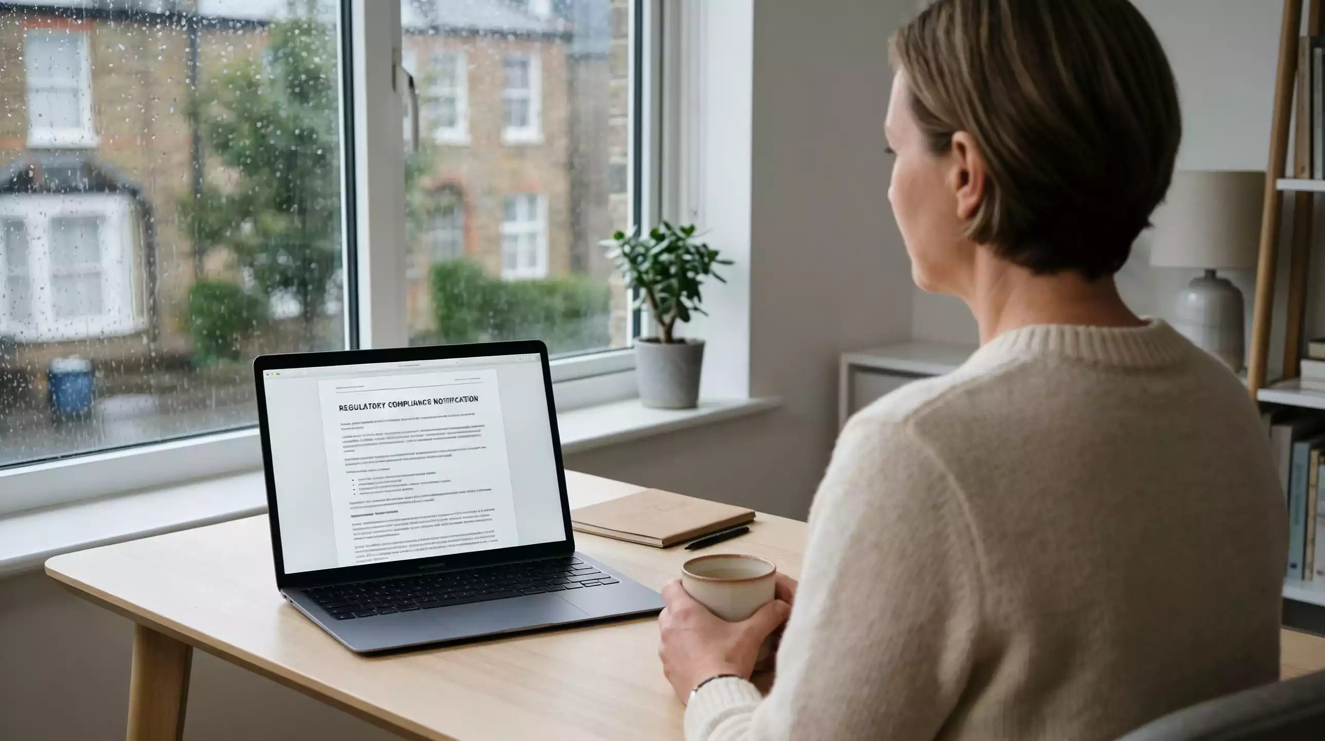 Bettor reading a UKGC compliance notice on a laptop screen